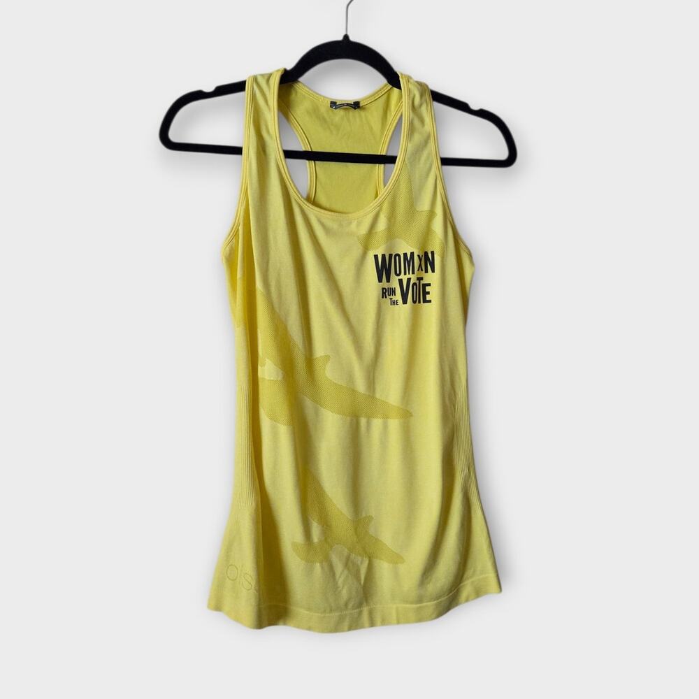 Oiselle Womens Yellow Run the Vote Bird Flyte Tank Med Racerback Running Train